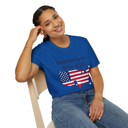 American by the Grace of God Texan by Luck T-shirt