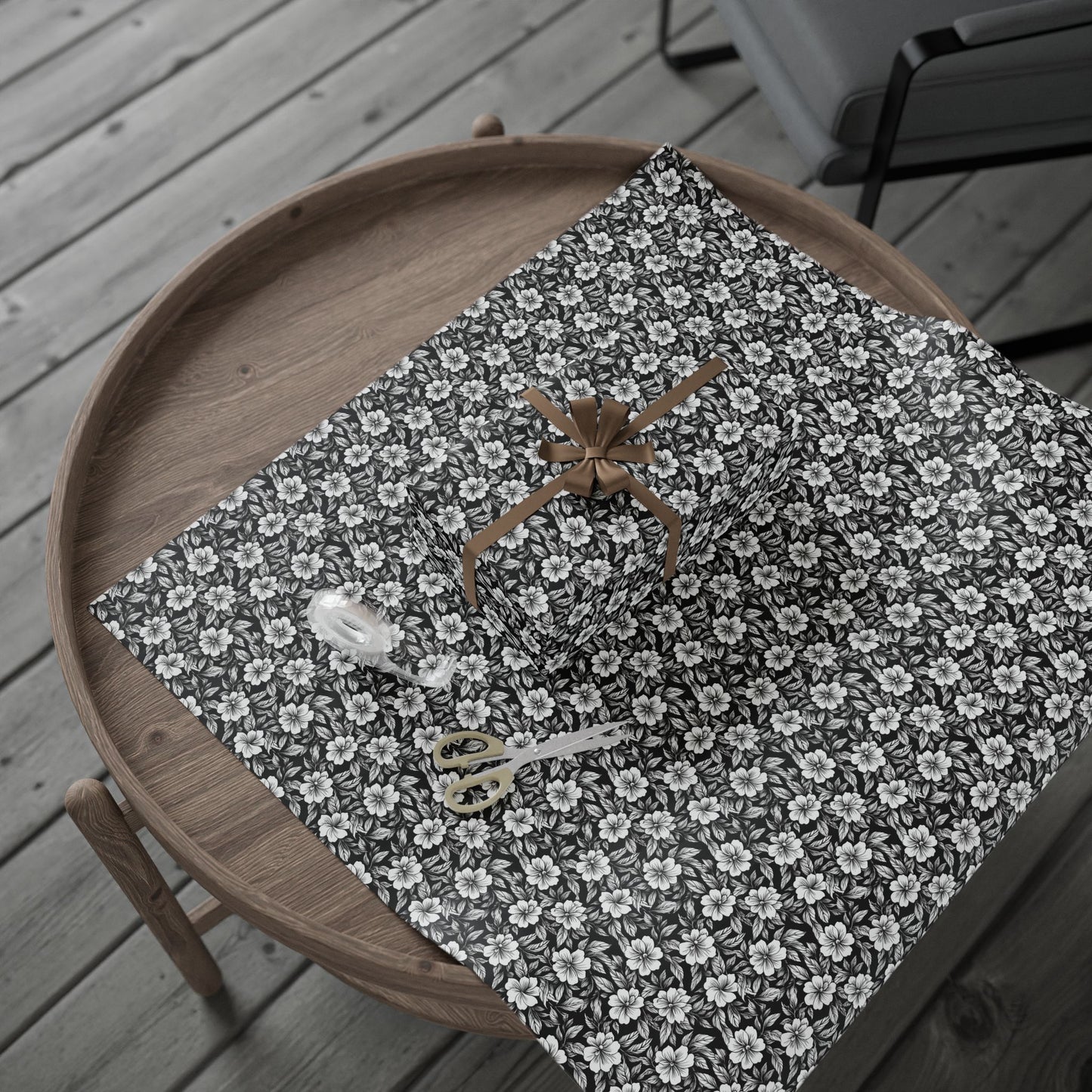 Monochrome Paradise Bloom Gift Wrap for All Occasions