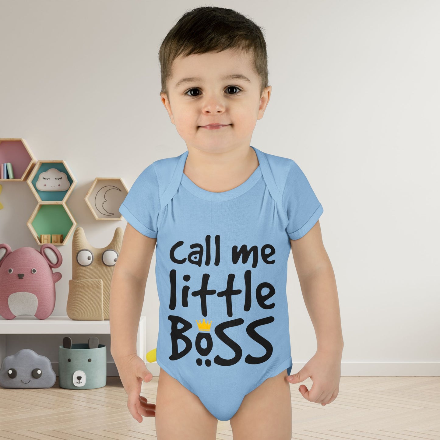 Call Me Little Boss (Crown) Infant Baby Rib Bodysuit