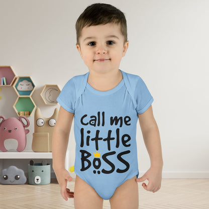 Call Me Little Boss (Crown) Infant Baby Rib Bodysuit