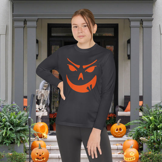 Goofy Grin Jack-O-Lantern Youth Long Sleeve Tee