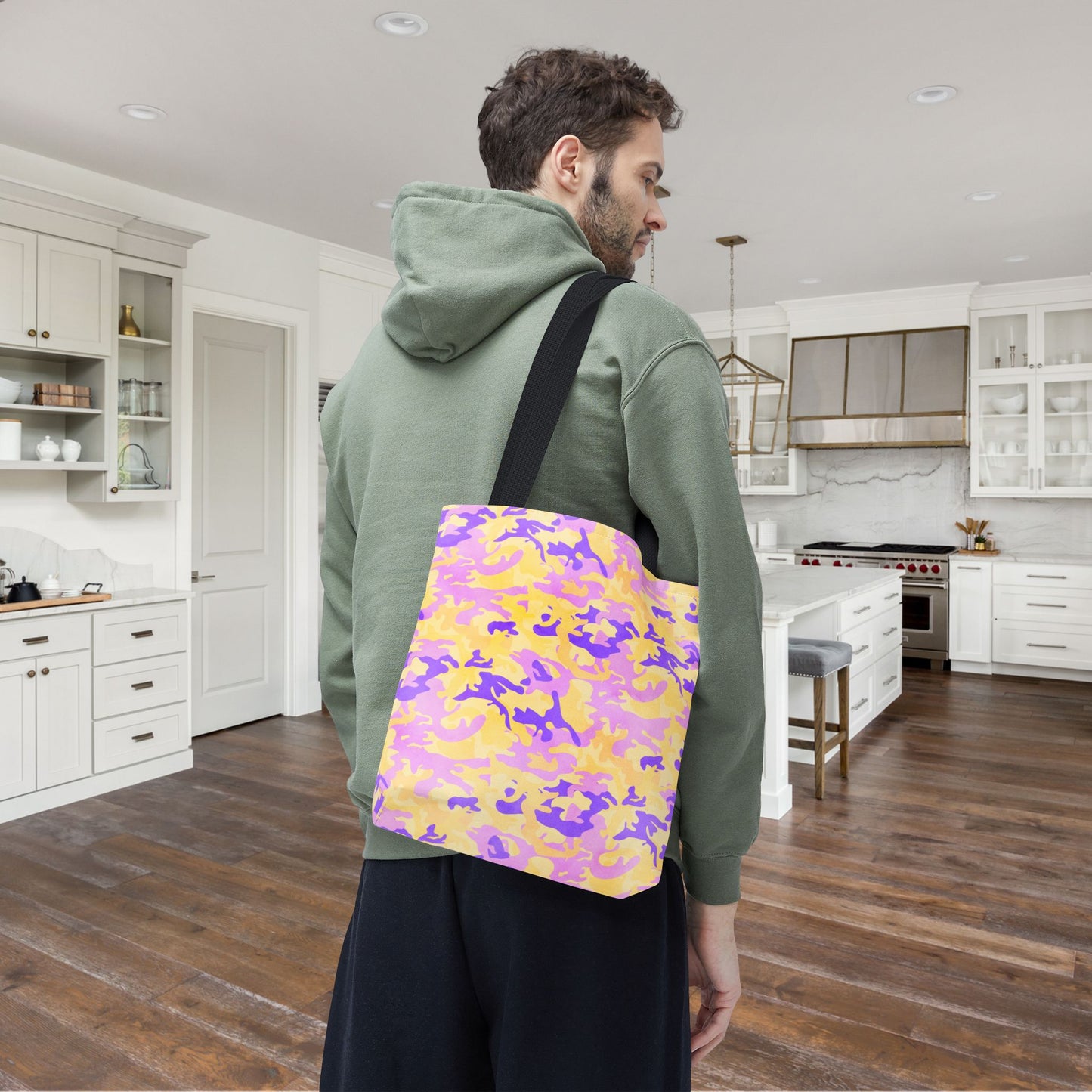 Peach Sorbet Camo Canvas Tote Bag