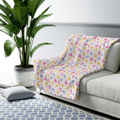 Axolotl Whimsy Sherpa Fleece Blanket