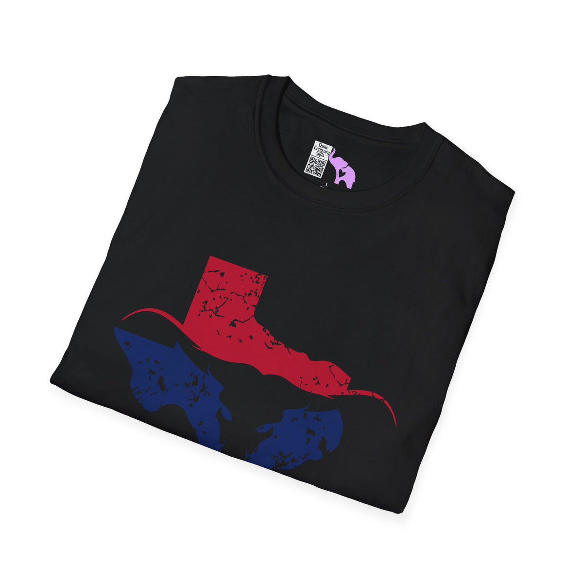 Red & Blue Texas Longhorn Adult Tshirt