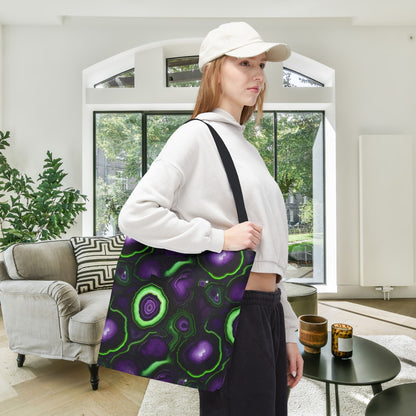 Amethyst & Lime Fracture Canvas Tote Bag