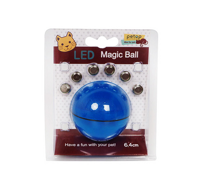 Interactive LED Cat Toy Ball – USB Rechargeable Automatic Rolling Toy with Feather & Catnip