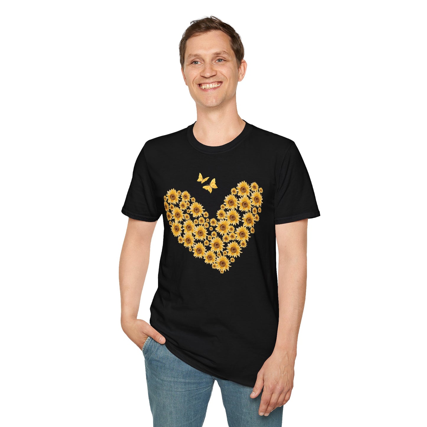 Sunflower Heart & Butterflies T-shirt