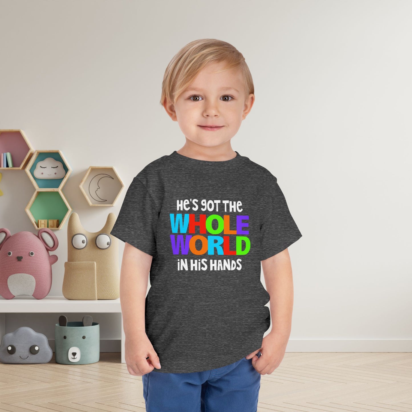 He's Got The Whole World in His Hands Toddler Tee