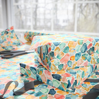 Ocean Pebble Drift  Wrapping Paper
