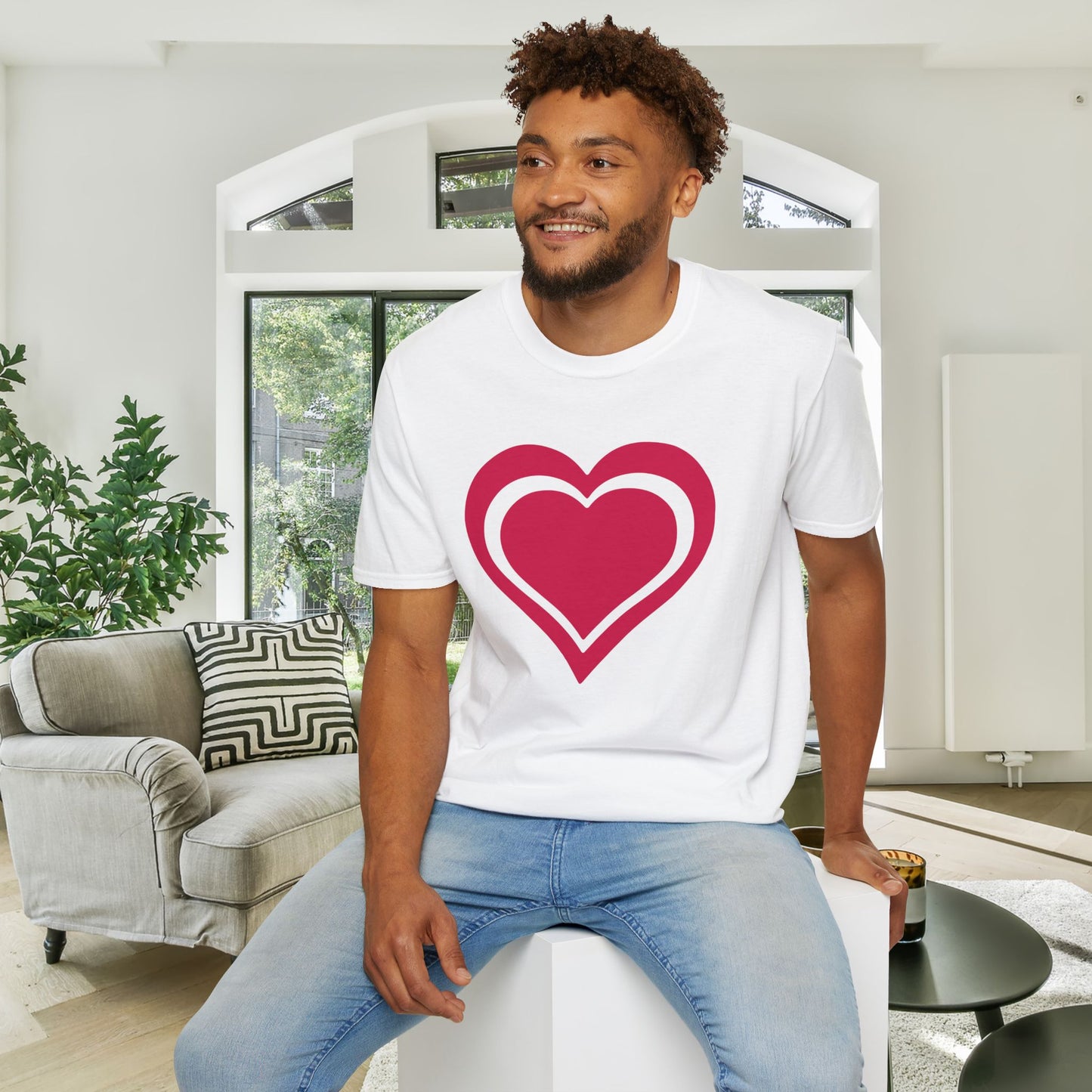 Heart Outline Adult Unisex Tshirt