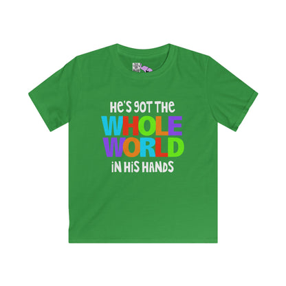 He's Got The Whole World in His Hands Youth Softstyle Tee