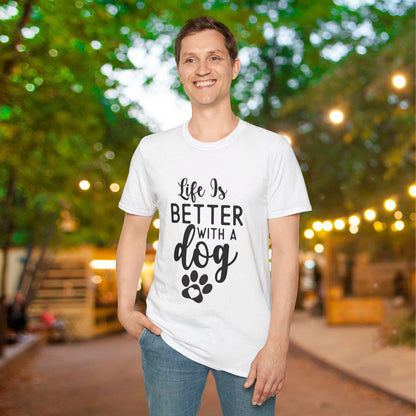 Life Is Better With A Dog Adult T-shirt
