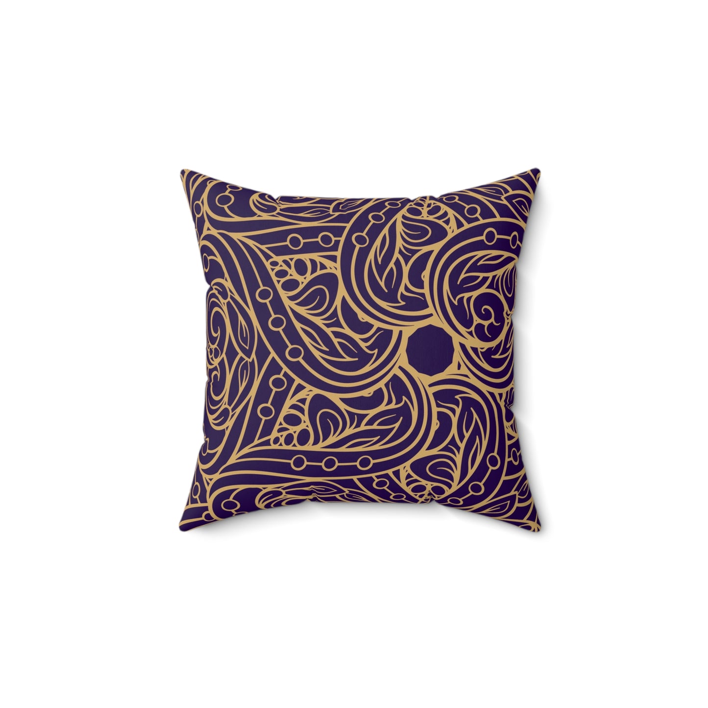 Oriental Purple/Gold Floral Throw Pillow