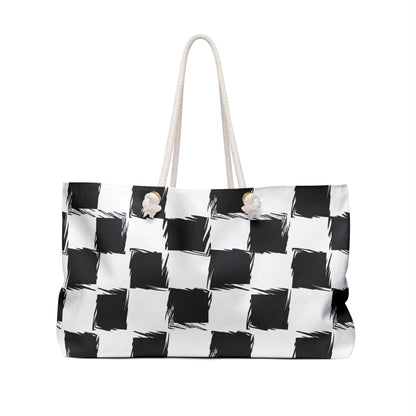 Distorted Check Weekender Bag
