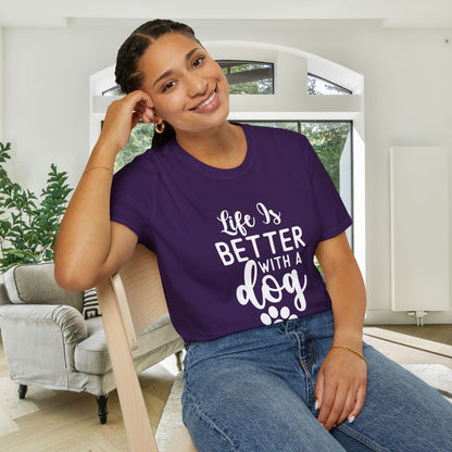 Life Is Better With A Dog Adult T-shirt