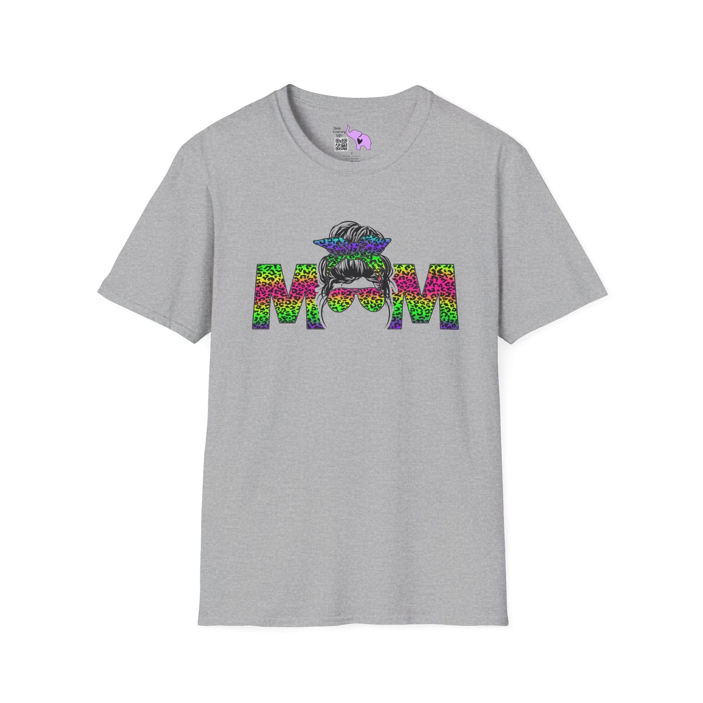 Mom (Colorful Leopard Print) Adult T-shirt