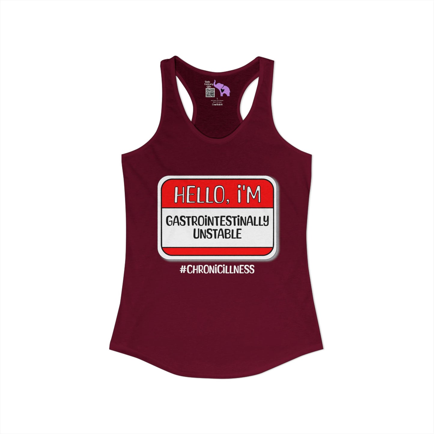 Hello, I'm Gastrointestinally Unstable Women's Ideal Racerback Tank