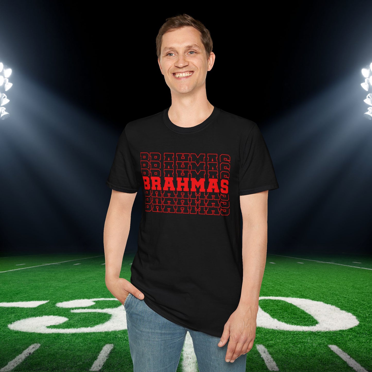 Brahmas (Stacked) Adult T-shirt