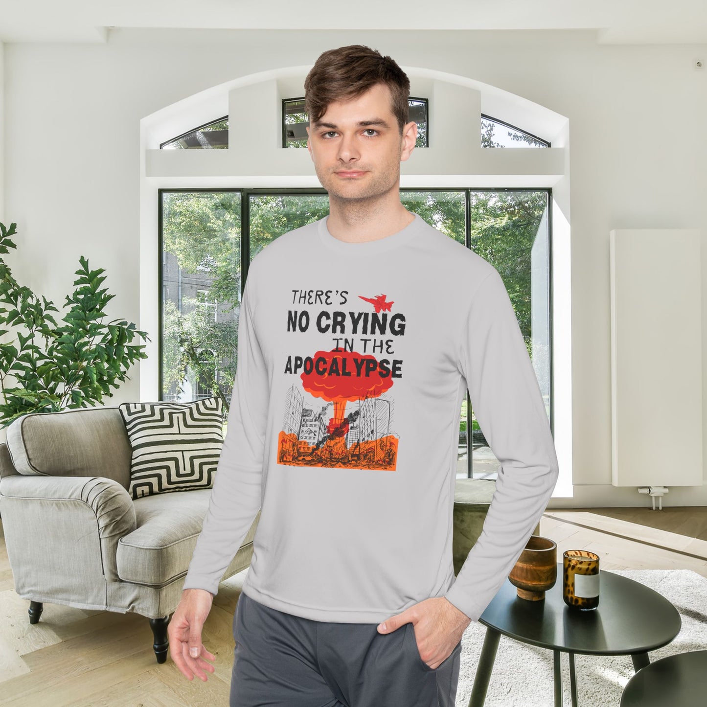 There's No Crying In The Apocolypse Unisex Lightweight Long Sleeve Tee