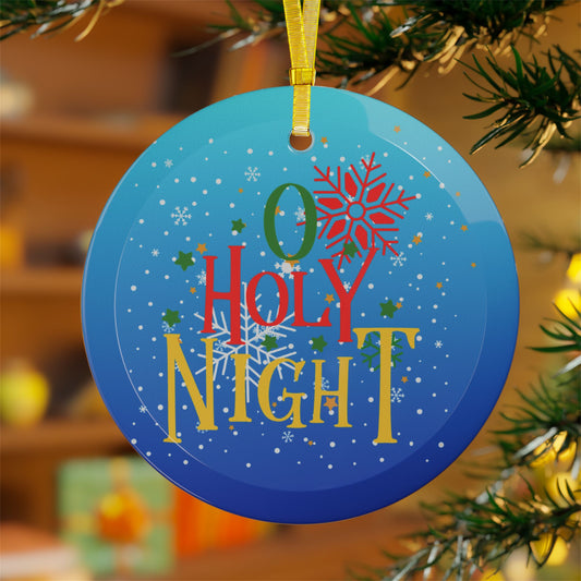 O Holy Night Glass Ornament