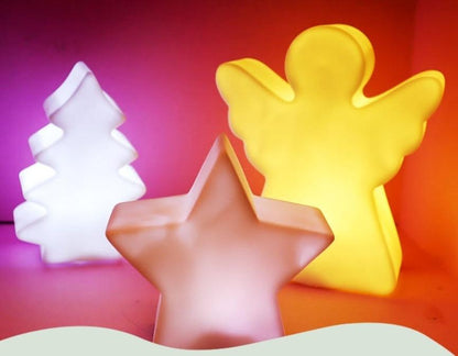 Five-pointed Star/Angel/Christmas Tree LED Seven-color Night Light