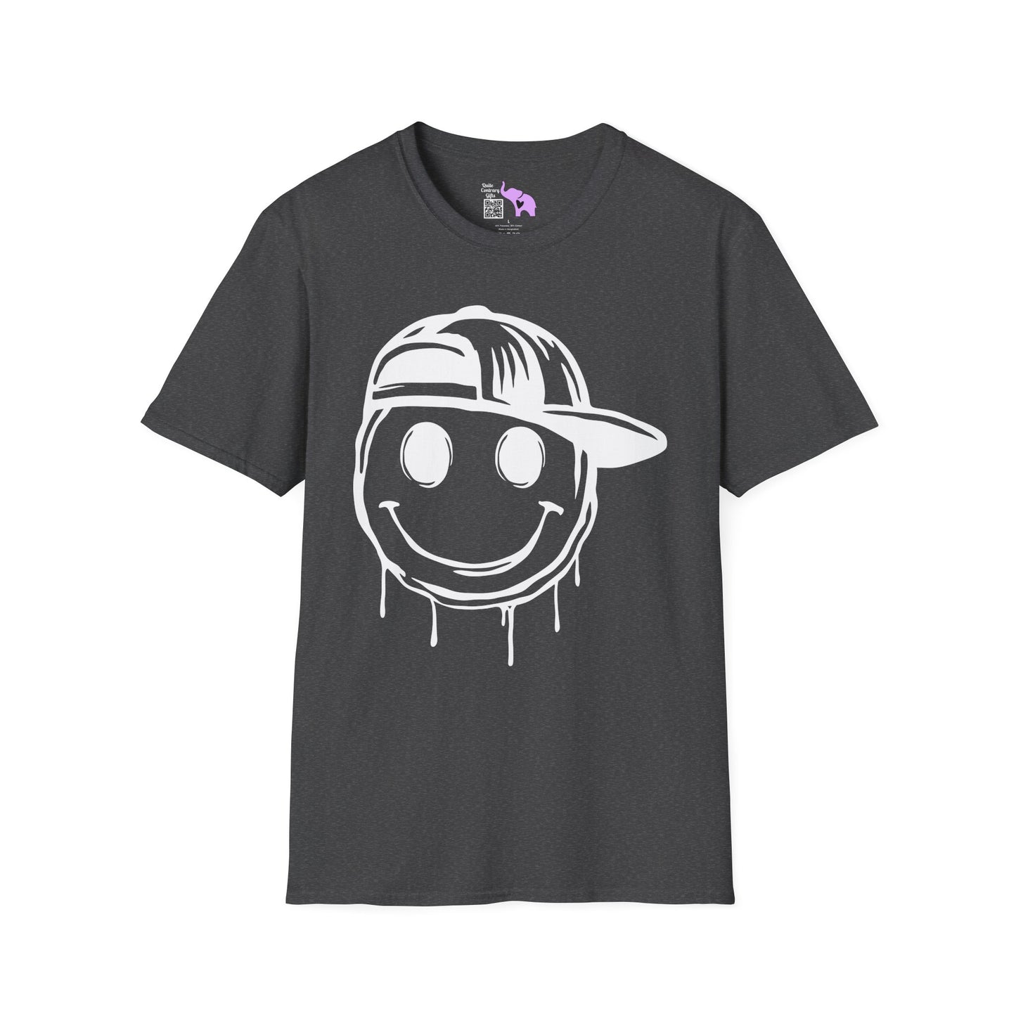 Melty Smiley Face w/Hat Adult T-shirt