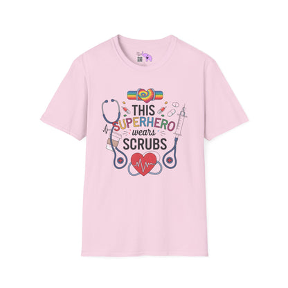 This Superhero Wears Scrubs Adult T-shirt