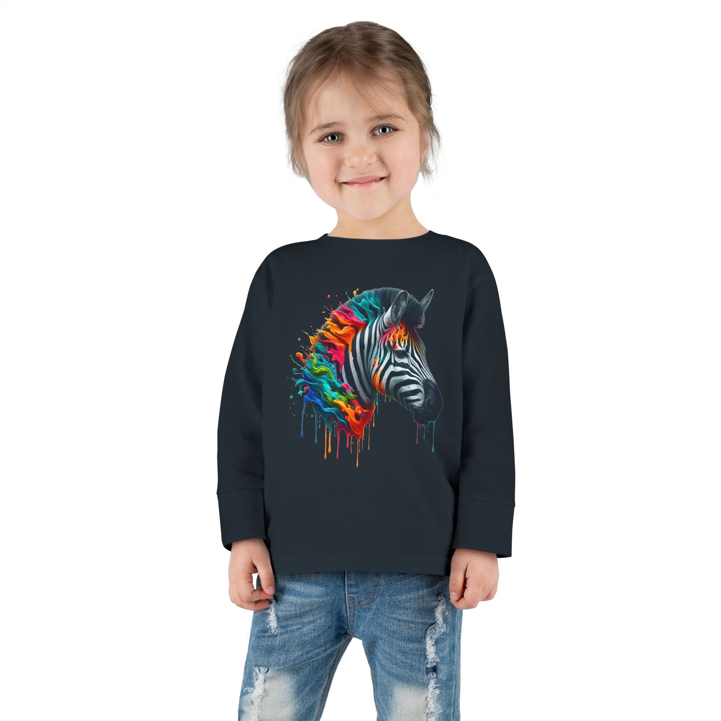 Colorful Zebra Toddler Long Sleeve Tee