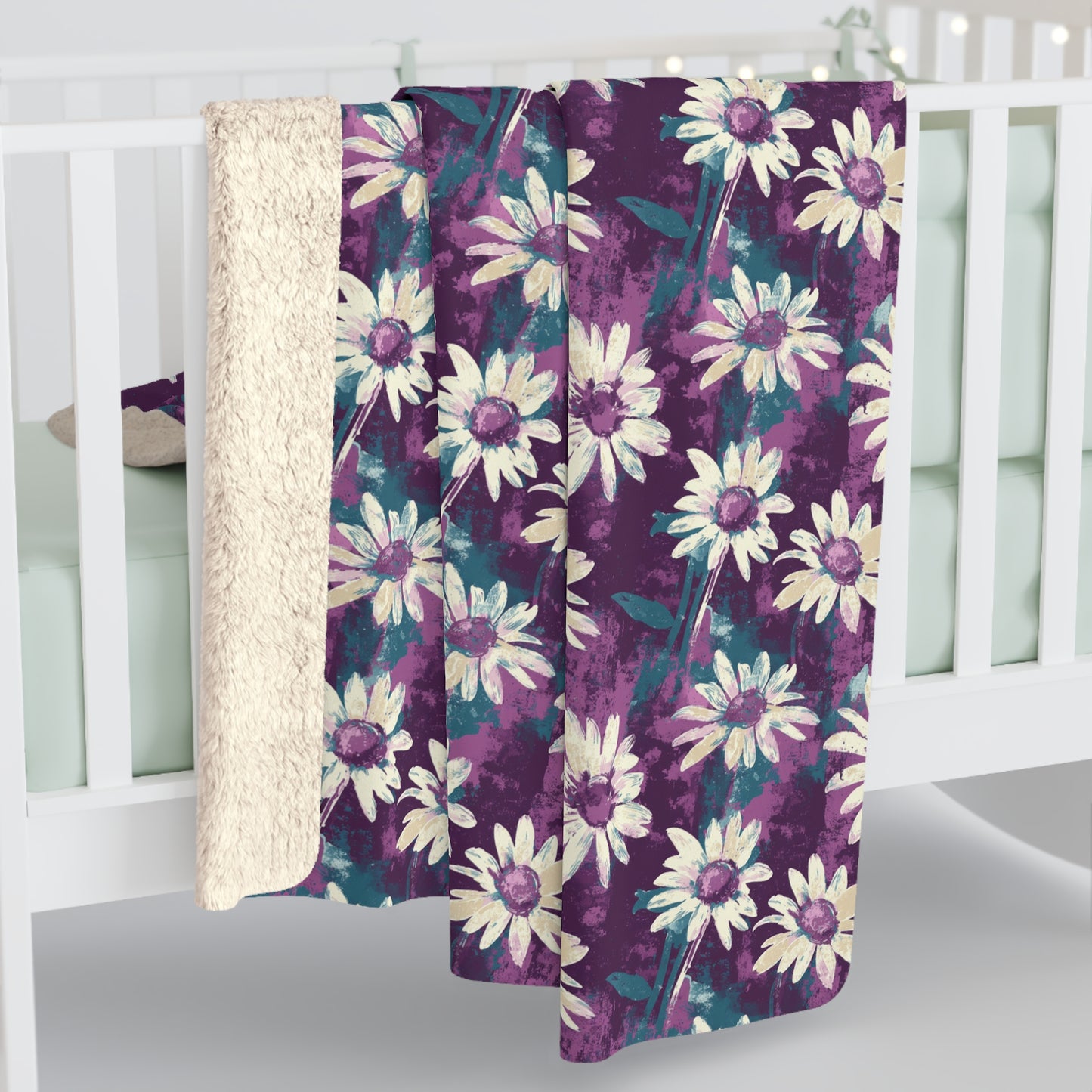 Twilight Daisy Meadow Fleece Blanket