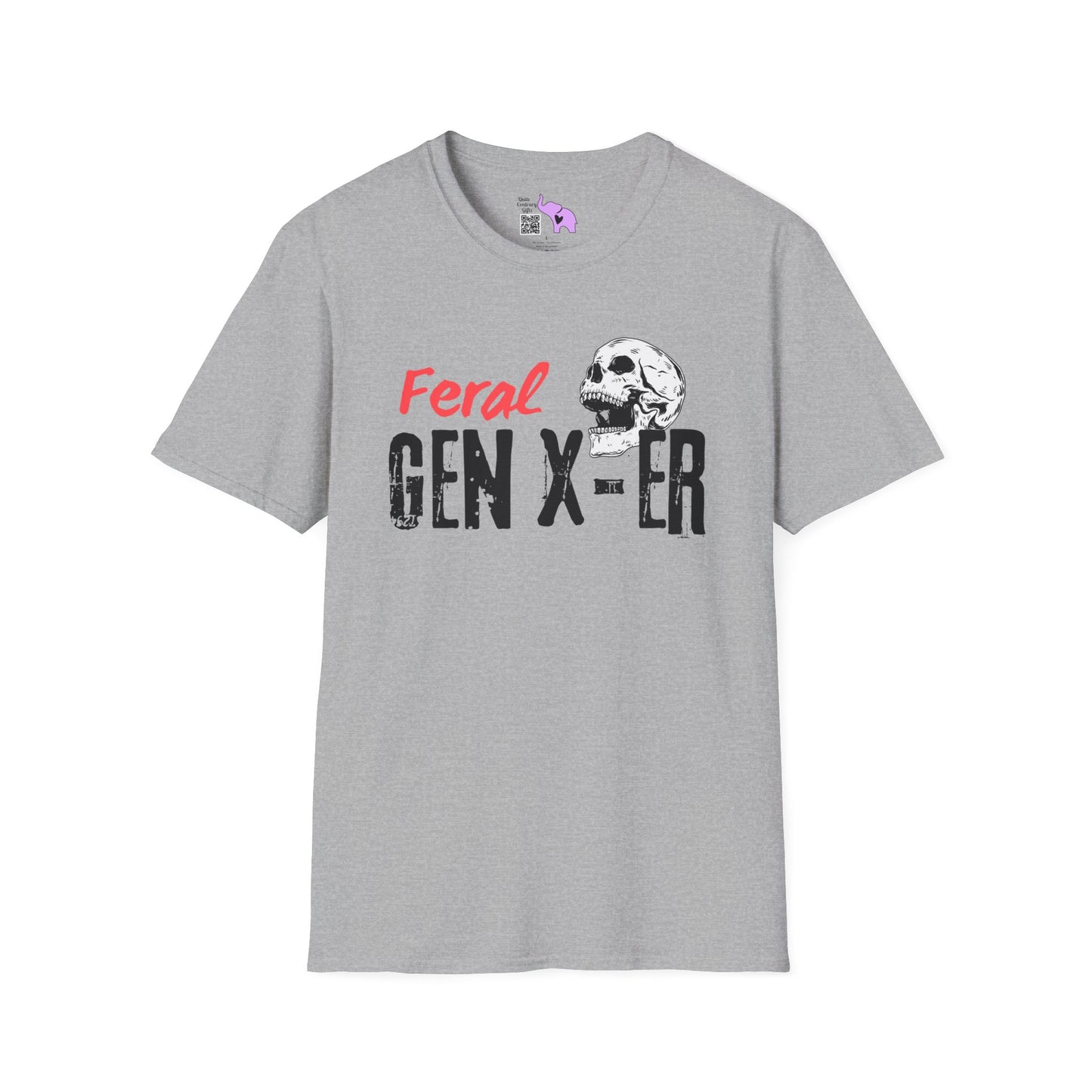 Feral GenXer w/Skull Adult T-shirt
