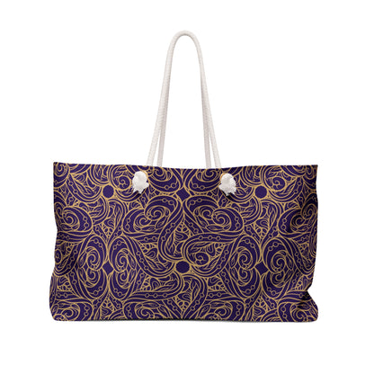 Golden Amethyst Radiance Mandala Weekender Bag