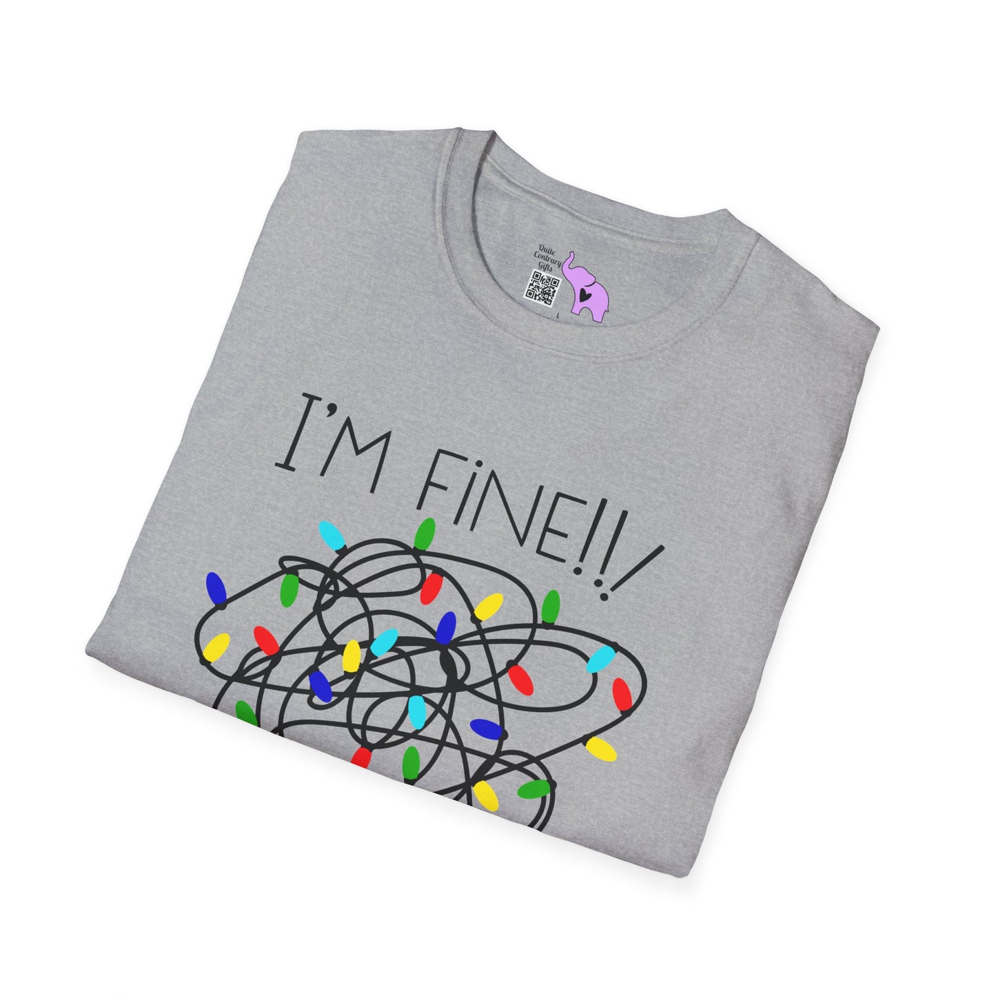 I'm Fine Everything Is Fine (String Lights) Adult T-shirt