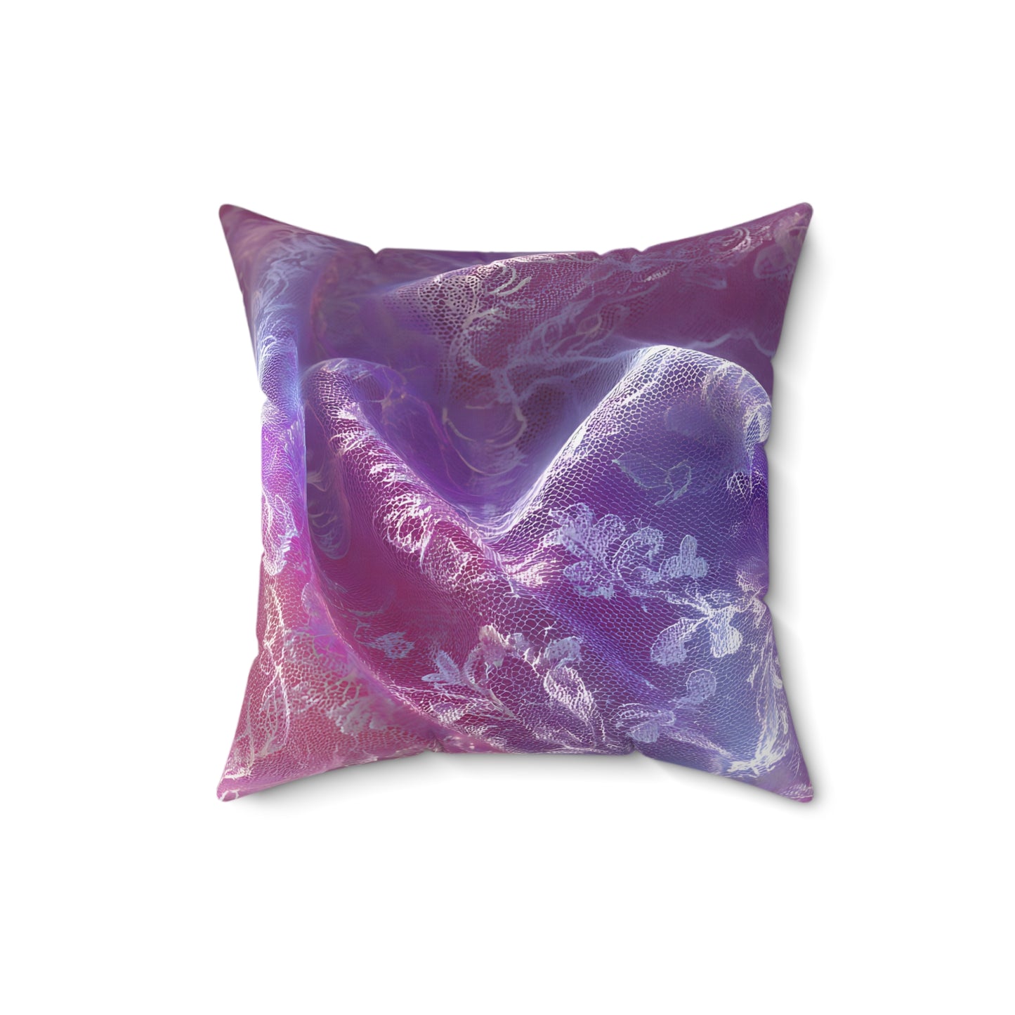 Blush Orchid Sheer & Lace Throw Pillow