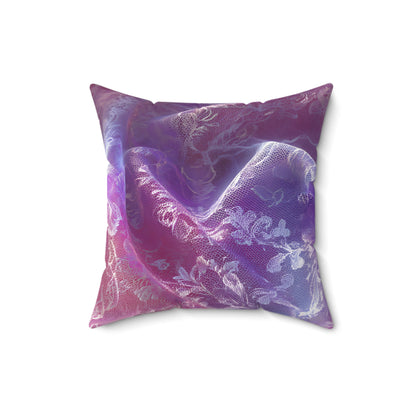 Blush Orchid Sheer & Lace Throw Pillow
