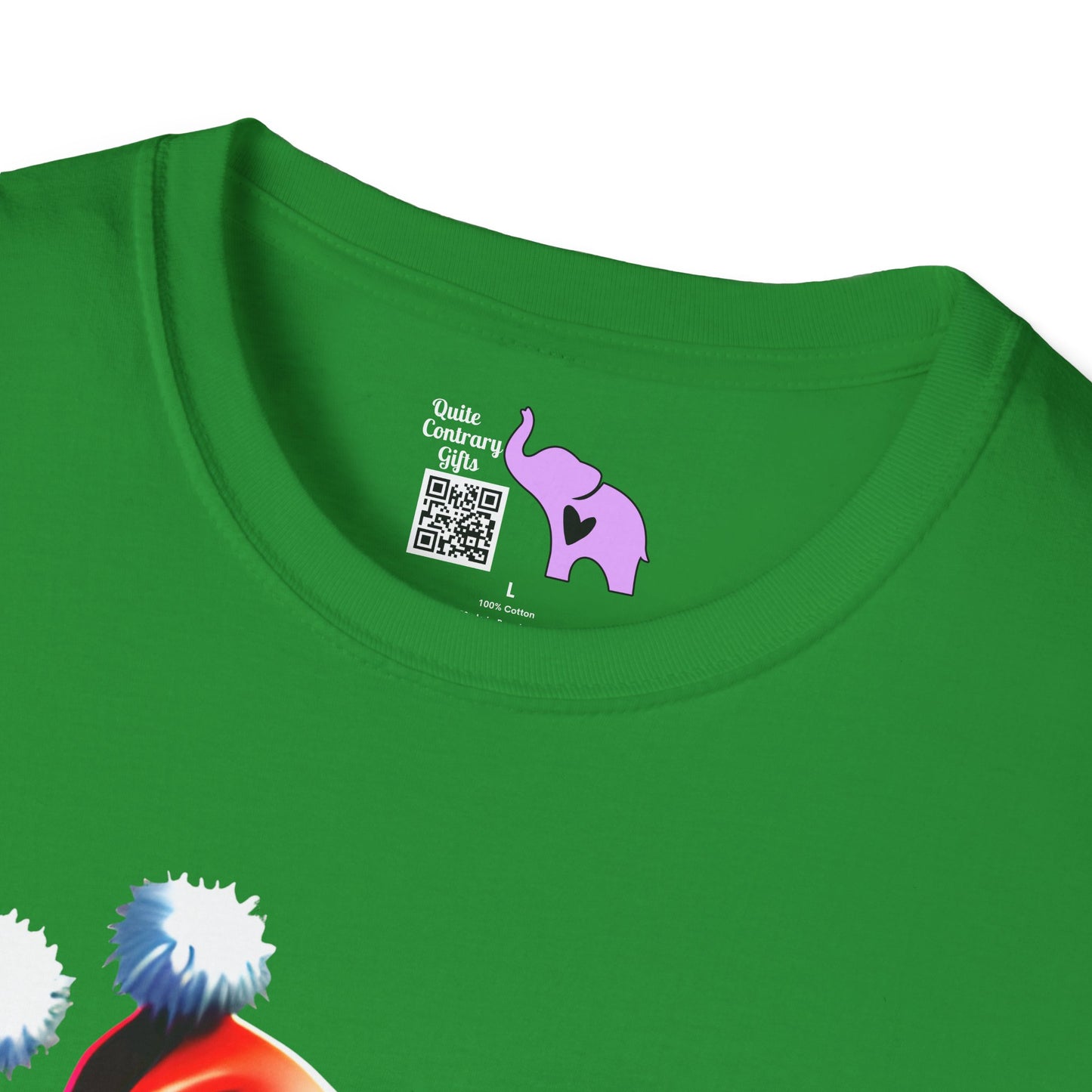 Christmas Kitten w/Gift Adult T-shirt