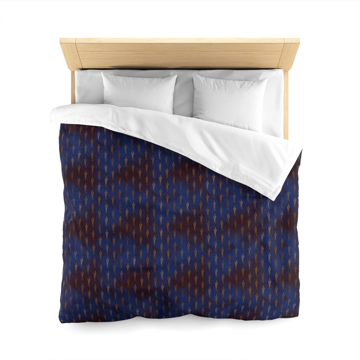 Midnight Sage Bloom Microfiber Duvet Cover