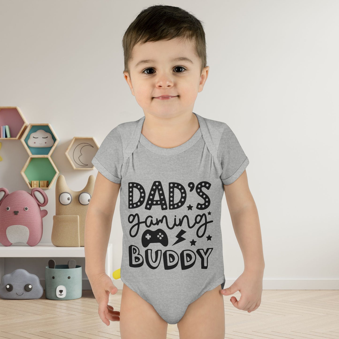 Dad's Gaming Buddy Baby Rib Bodysuit