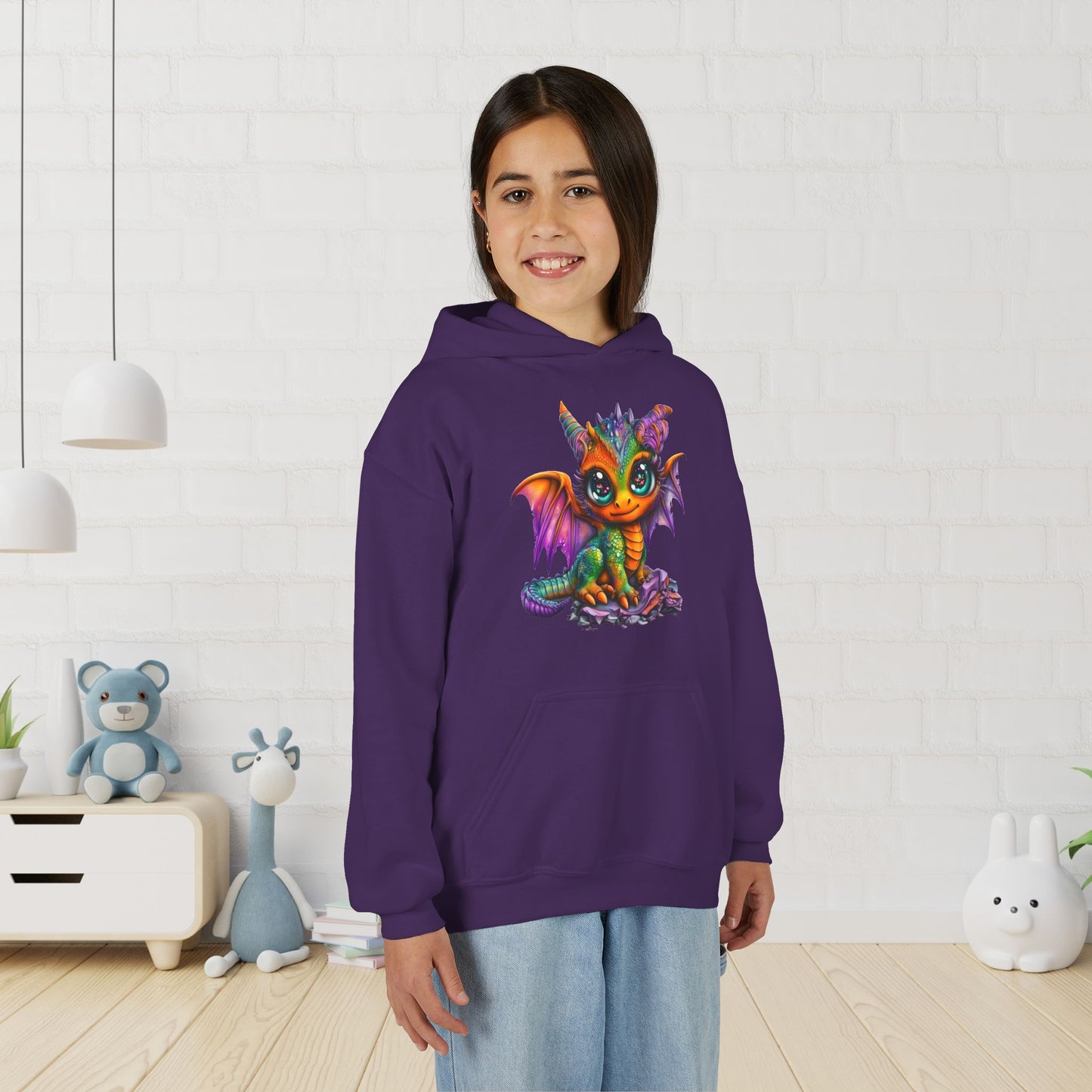 Colorful Baby Dragon Youth Hoodie