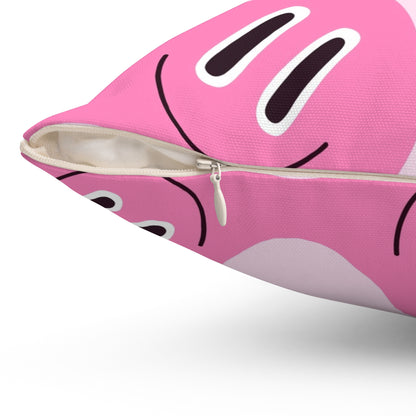 Whimsical Smiley Faces Throw Pillow