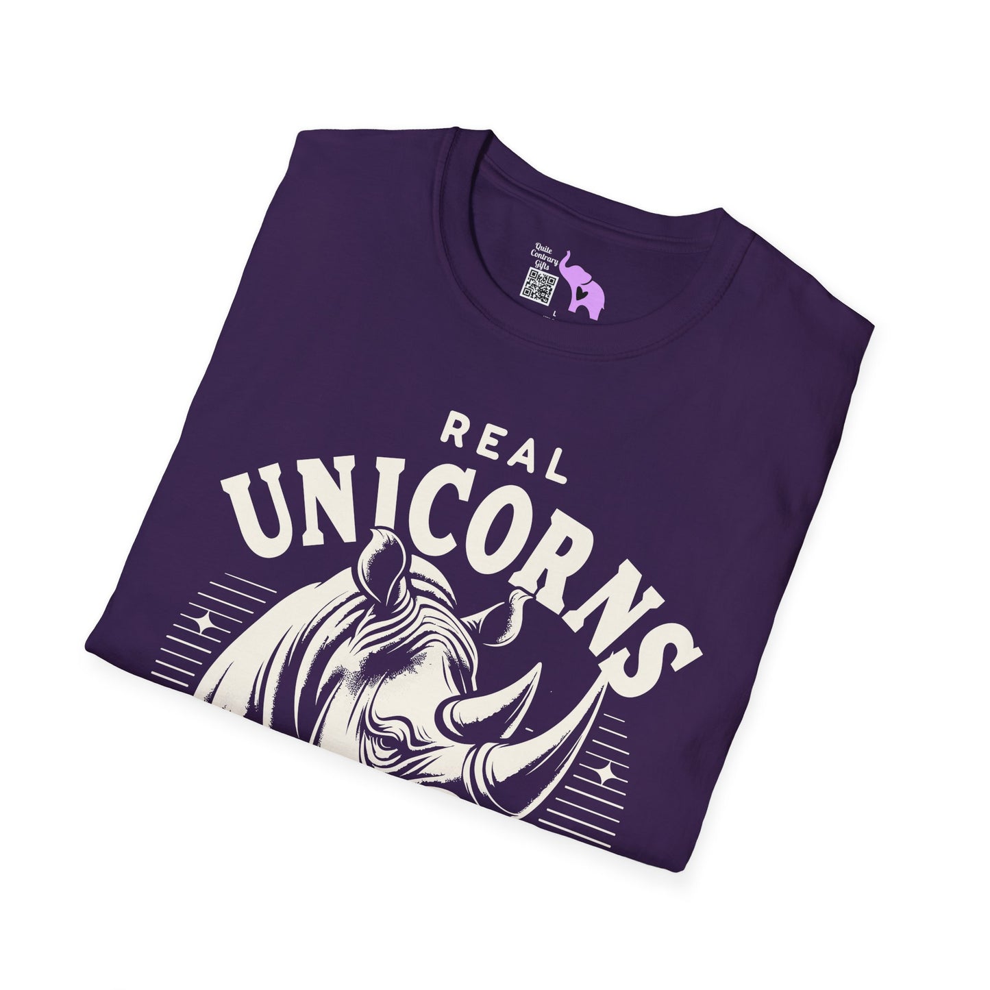 Real Unicorns Have Curves (Rhino) Adult T-shirt