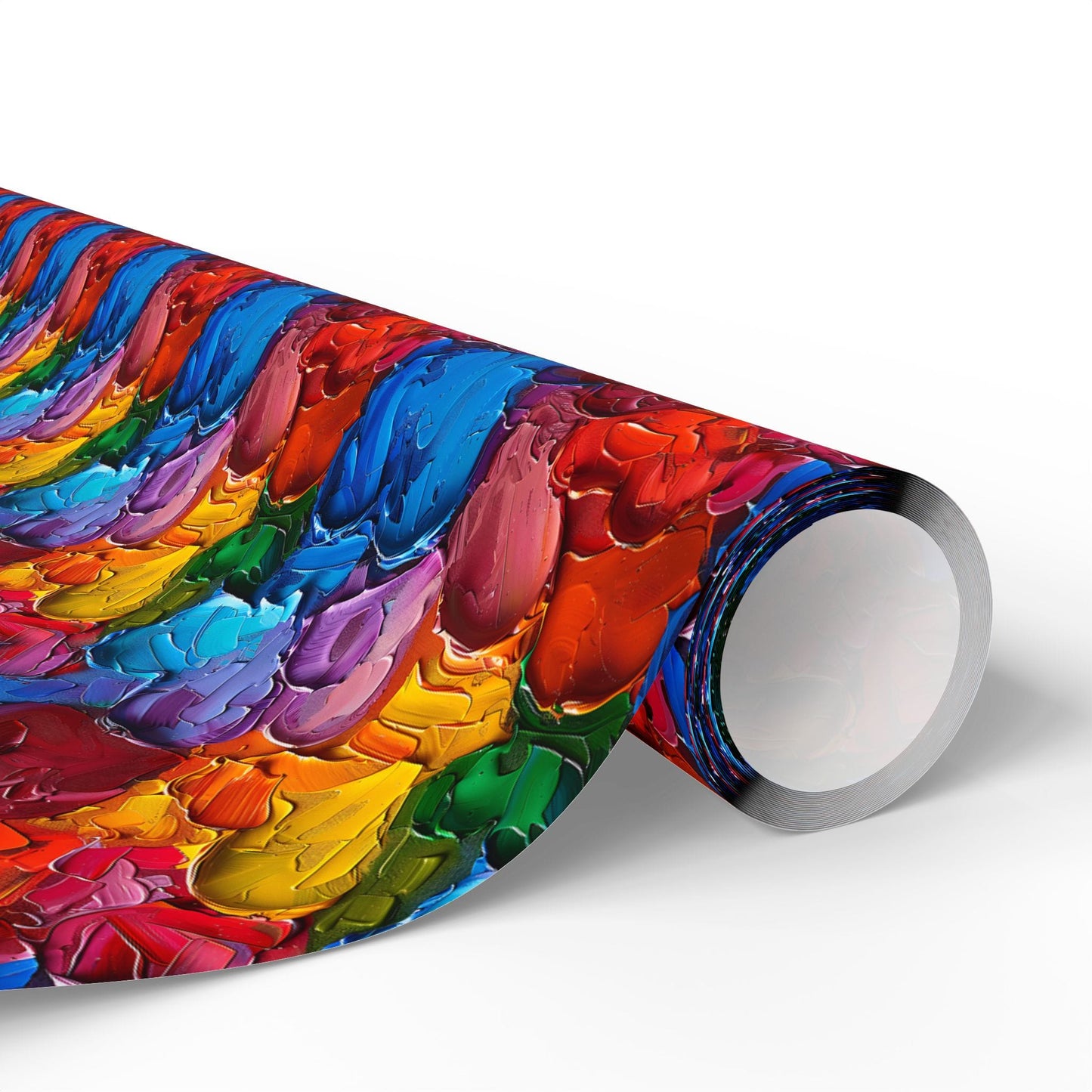 Palette Knife Hearts Wrapping Paper