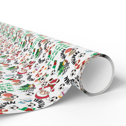 Christmas Soccer 2 Custom Name Wrapping Paper (Micheal)