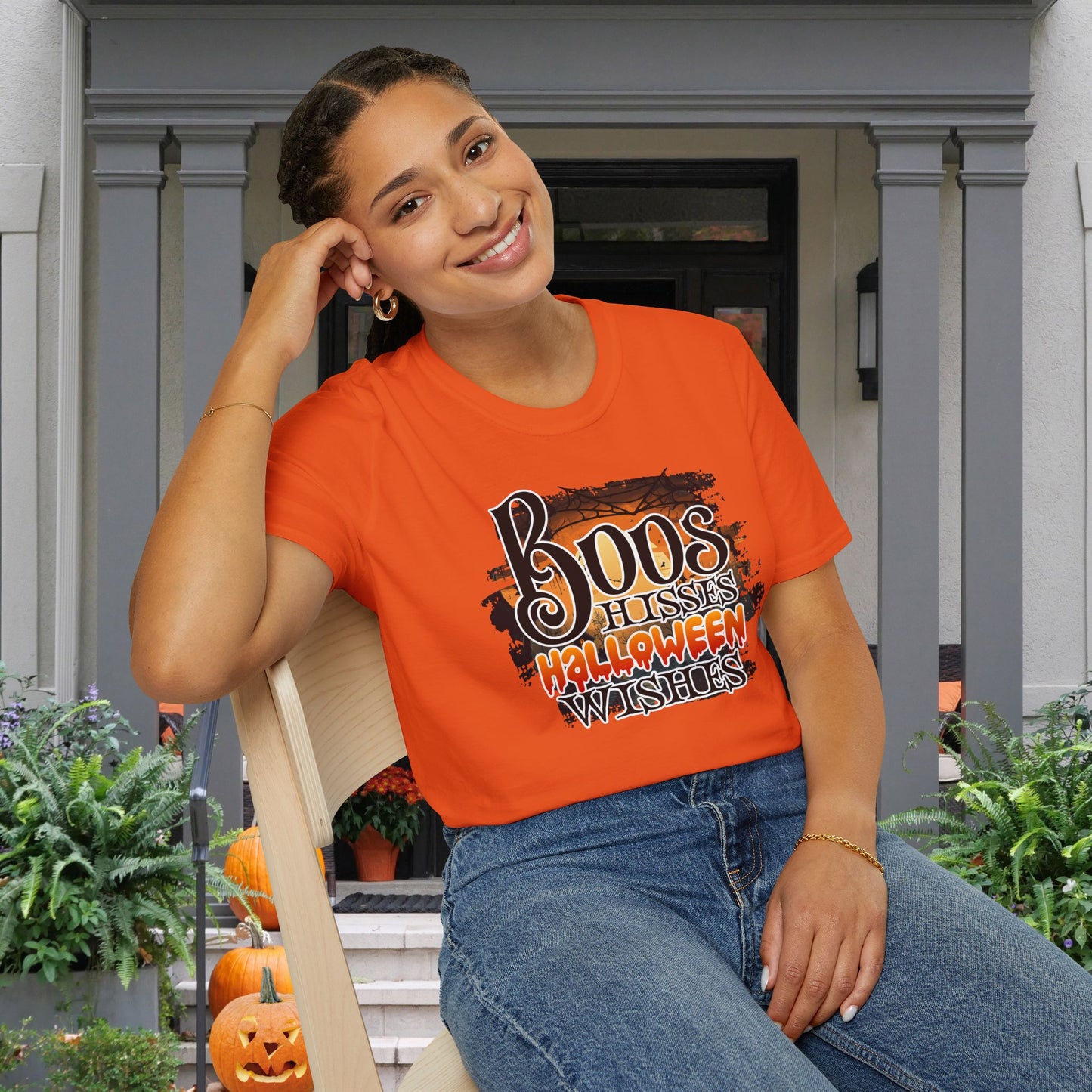 Boos Hisses Halloween Wishes Adult T-shirt