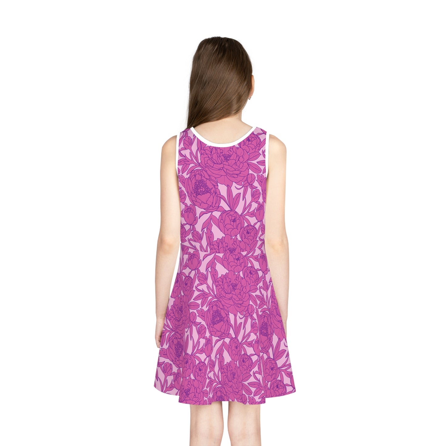 Blush Peony Garden Girls' Sleeveless Sundress