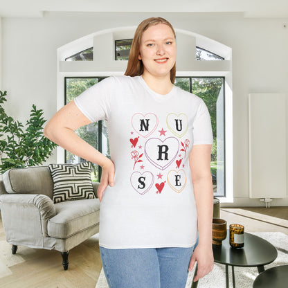 ""Nurse Candy Hearts Adult T-shirt