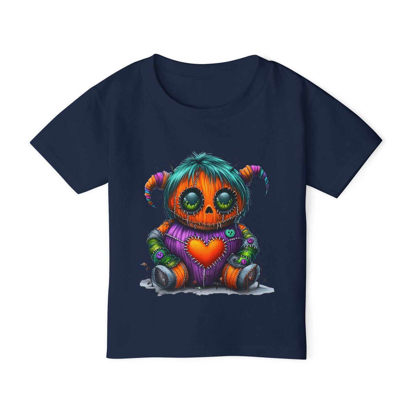 Patchwork Pumpkin Heart Heavy Cotton™ Toddler T-shirt