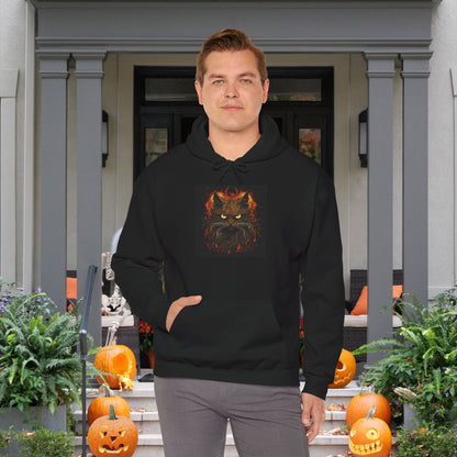 Creepy Black Cat 8 Heavy Blend™ Hooded Sweatshirt