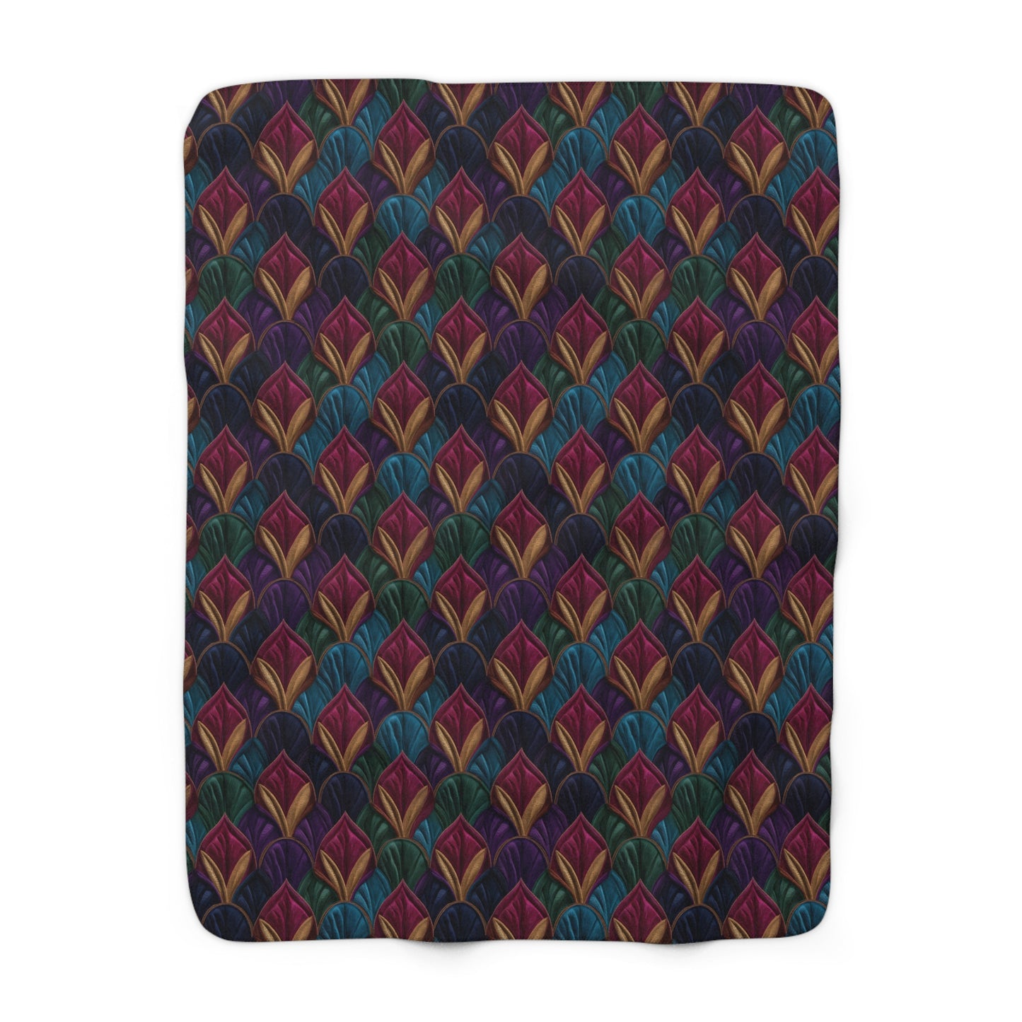 Velvet Night Garden Print Fleece Blanket