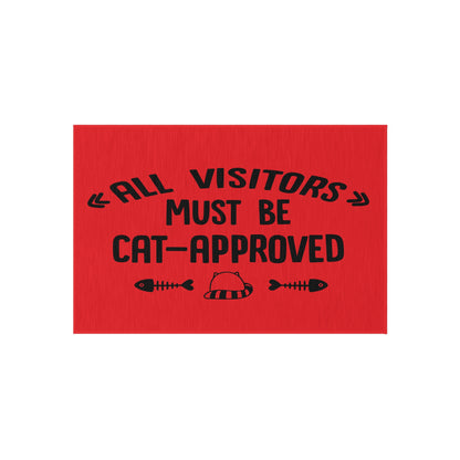 All Visitors Must Be Cat-Approved Fabric No Slip Doormat