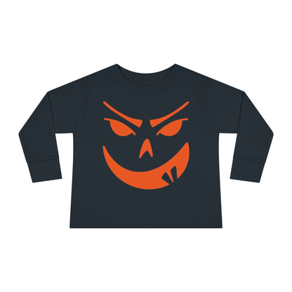 Goofy Grin Jack-O-Lantern Toddler Long Sleeve Tee